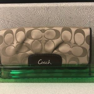 Coach Signature Brown & Tan Wallet
